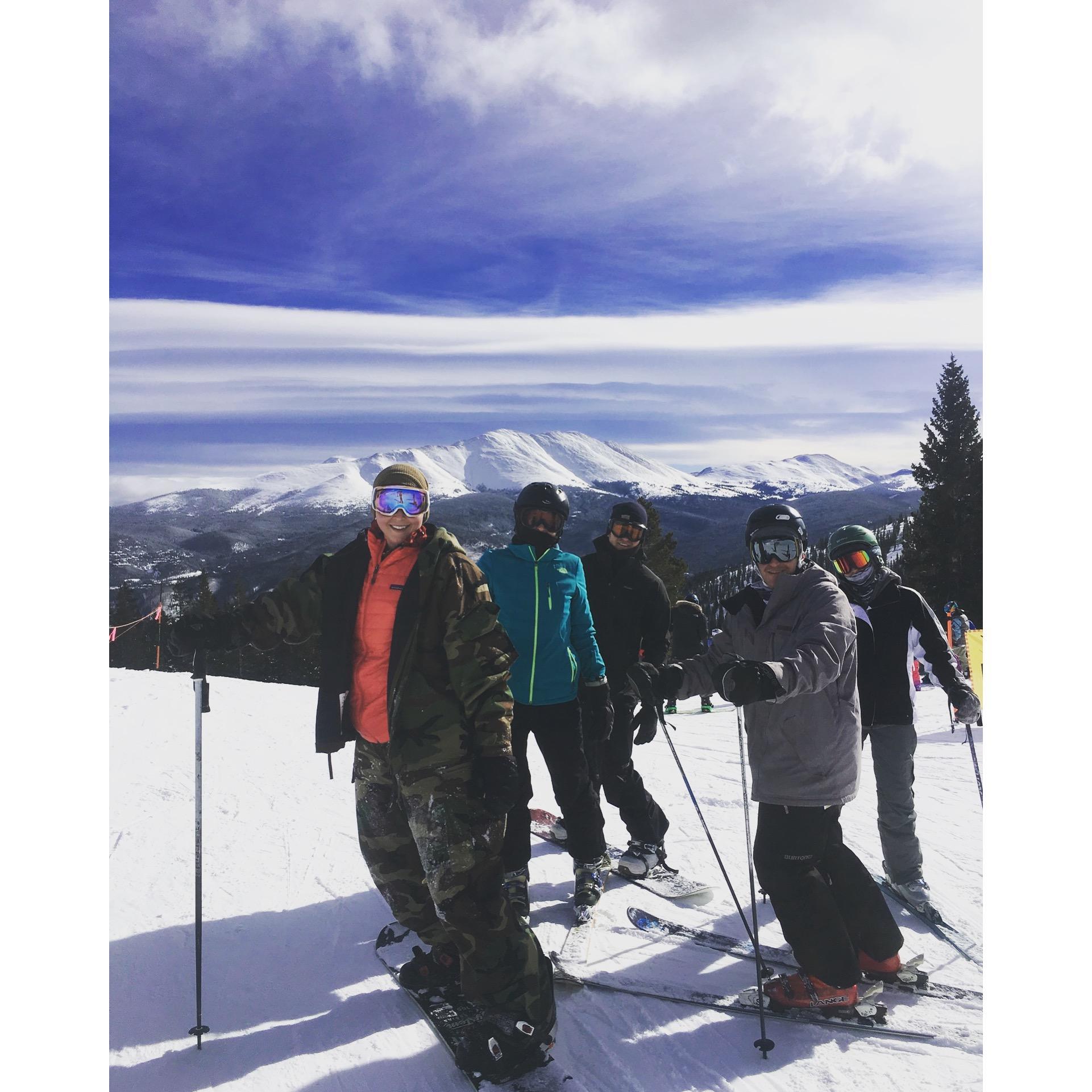 Skiing with friends in Breckenridge, CO