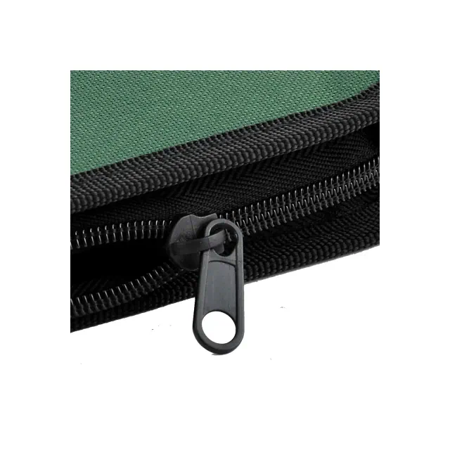 Unique Bargains Zipper Closure Portable Disc CD DVD Storage Organizer Nylon Media Storage Racks 11.2"x6"x2" Black Green 1 Pc