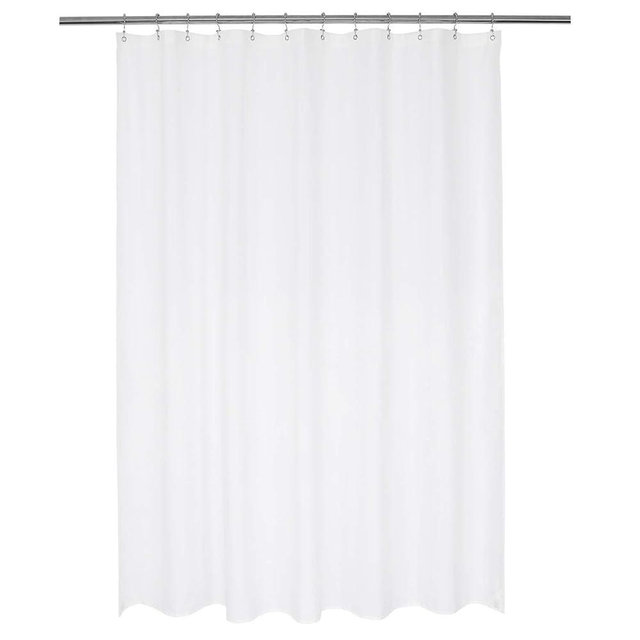 N&Y HOME Nylon Hotel Shower Curtain or Liner, Machine Washable, Water Resistant, White, 72 x 72 inches