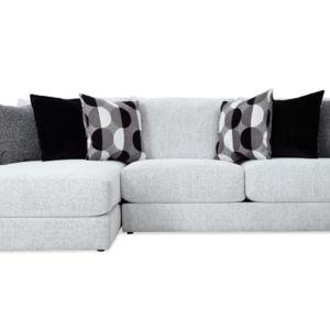 Mason White 123'' 2 Piece Left Arm Facing Chaise Sectional with Ottoman