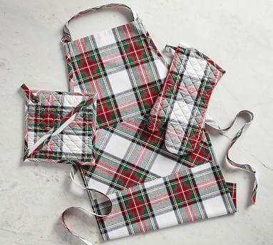Stewart Plaid Apron, Oven Mitt & Pot Holder Set
