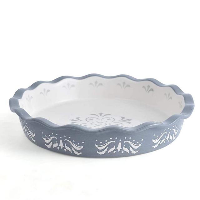 Original Heart Pie Pan Ceramic Pie Dish Grey Pie Plate 9 inch Pie Pans Baking Dishes Deep Dish Pie Pan Pie Plates for Baking