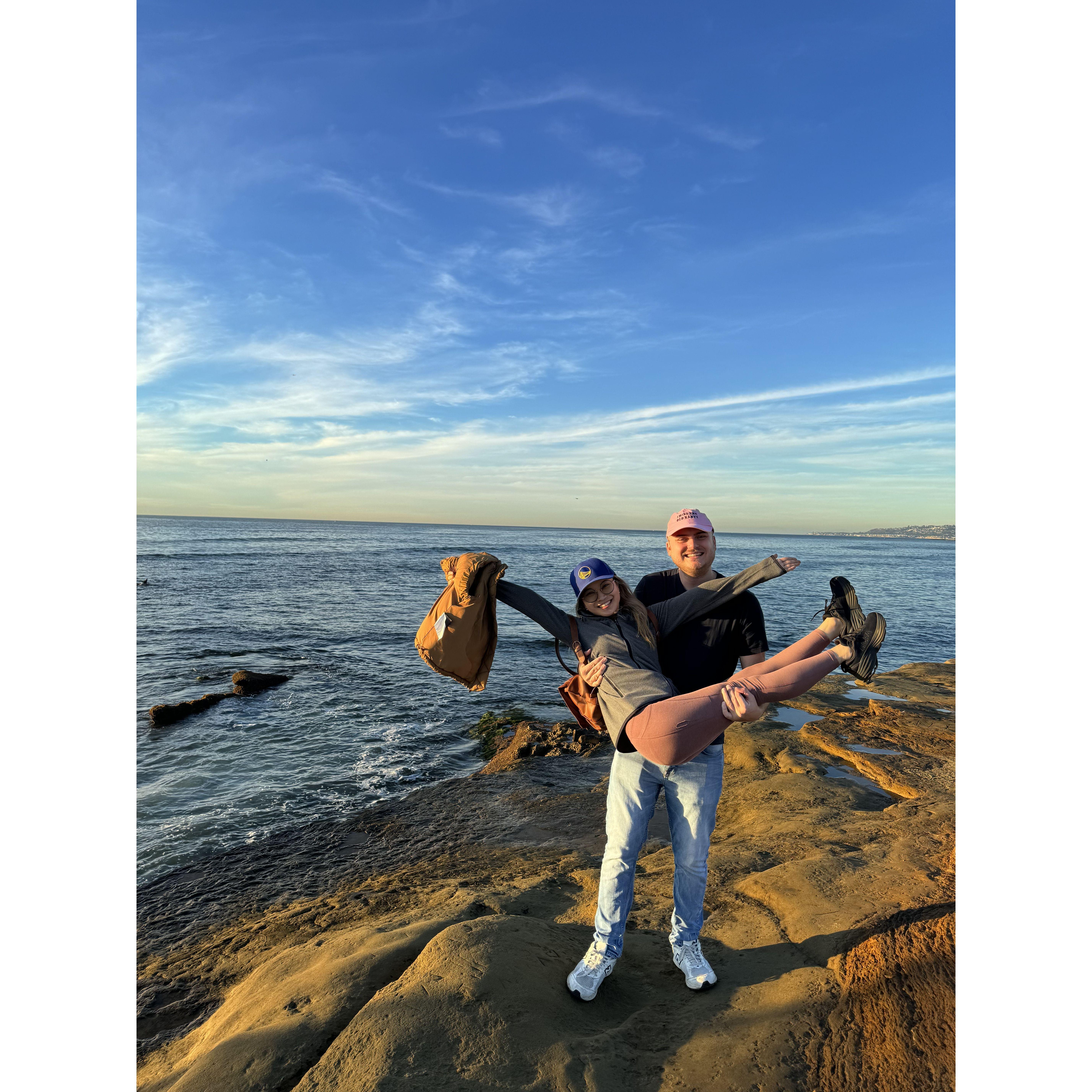 Enjoying the sun at Sunset Cliffs!