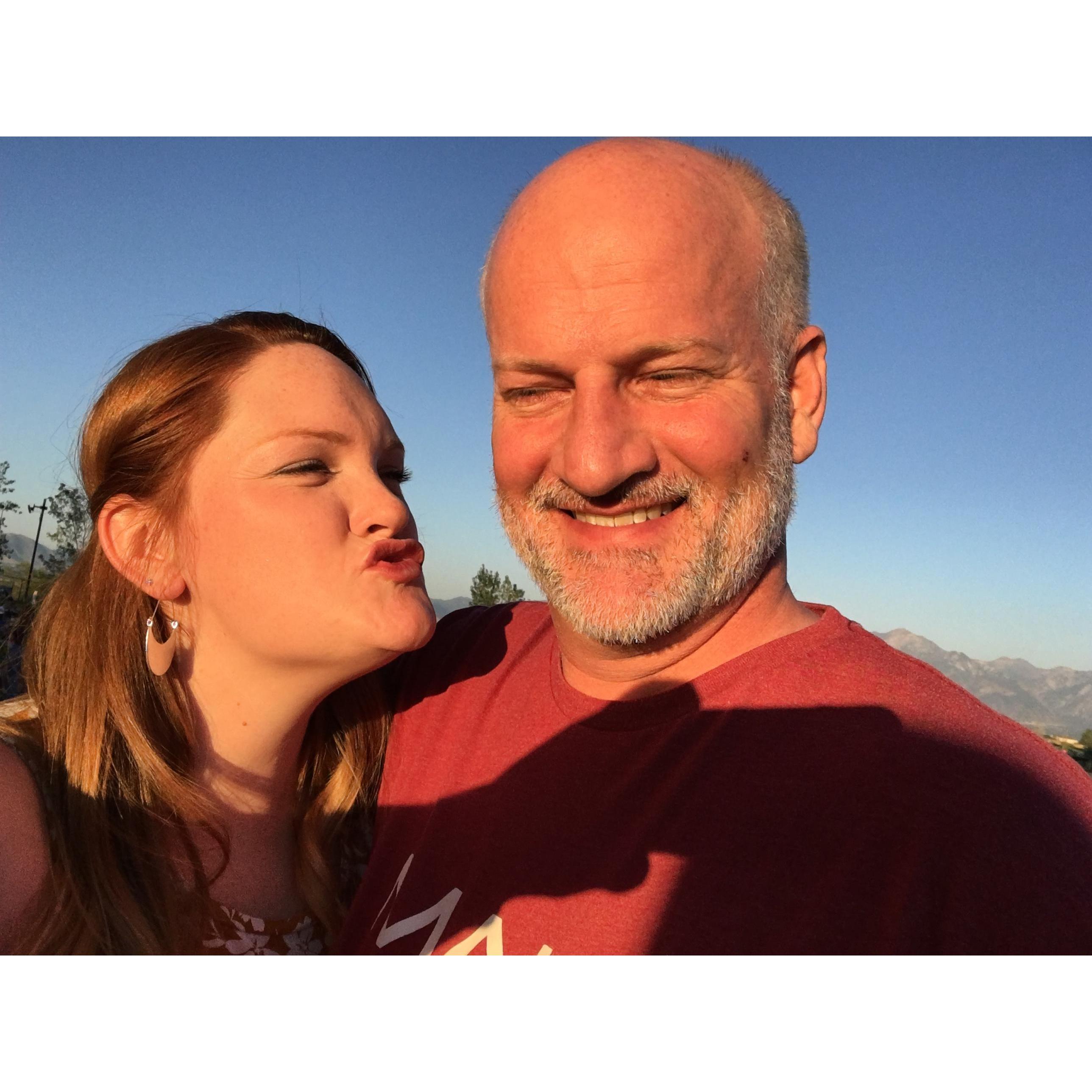 The silly photo before the lovey photo
