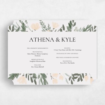 Grey Ticket Wedding Program - Oaklyn