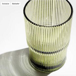 Atwell Stackable Textured Ribbed Double Old-Fashioned Glass + Reviews | Crate & Barrel