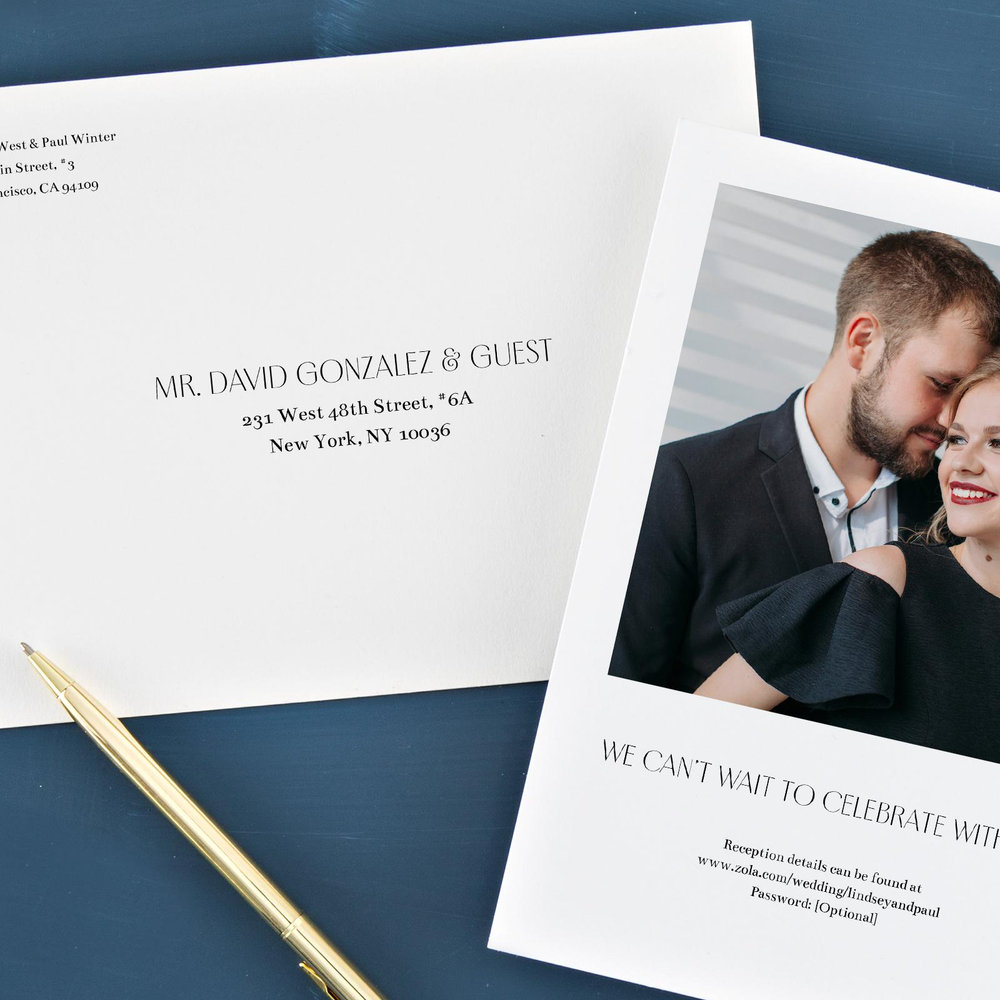 Terian Elopement | Light Black | Zola Wedding Invitations