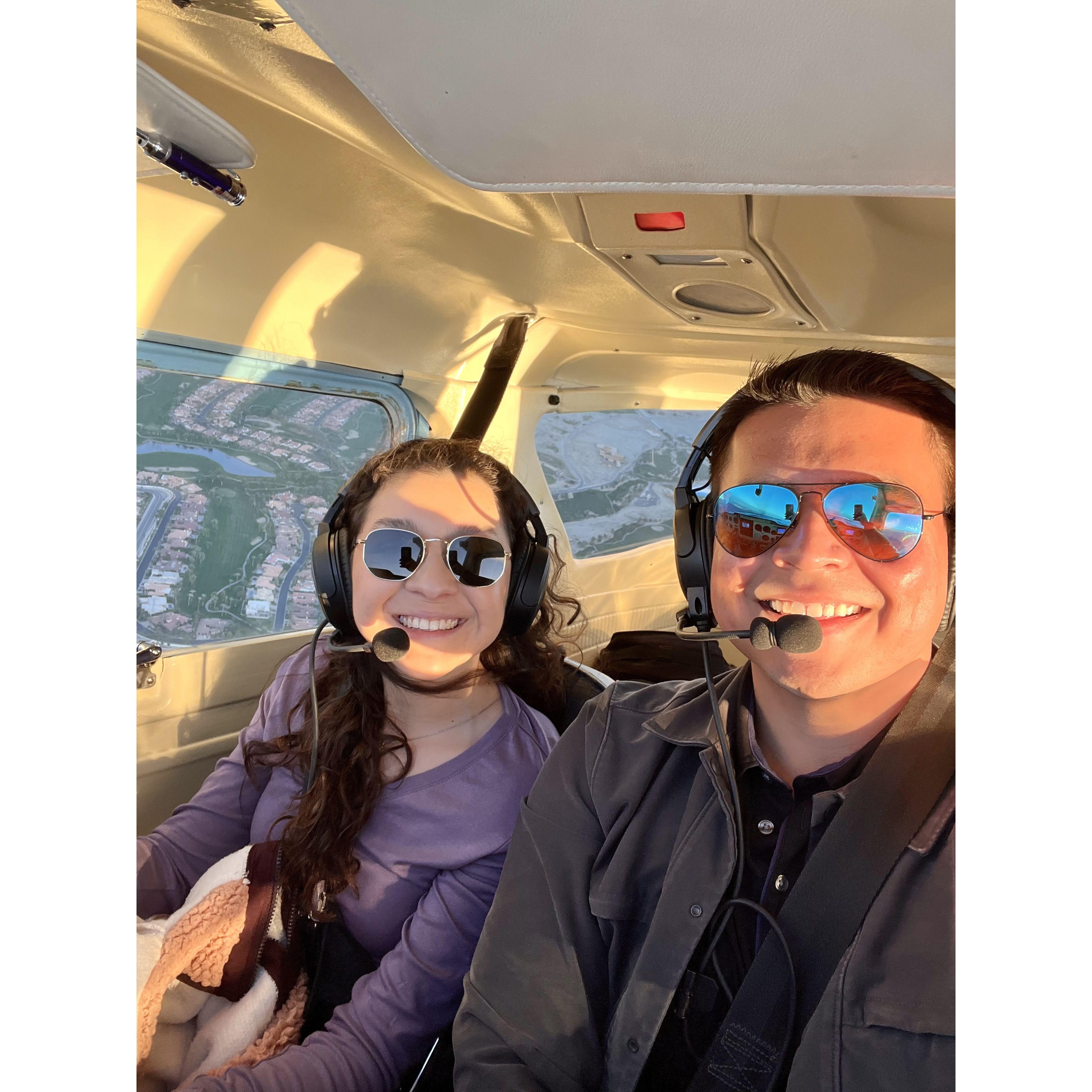 Our first flying date.