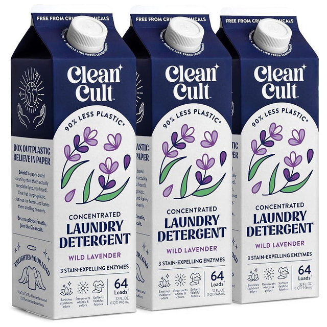 Ultra Concentrated Liquid Laundry Detergent Soap, 192 loads (96 oz), Long Lasting Scent, 90% Less Plastic, No Harsh Chemicals, Wild Lavender, Defeats Stains & Odors, HE/Standard Compatible