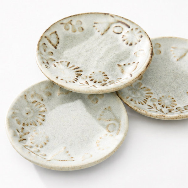Kiku Stoneware Floral Coasters - Set of 8