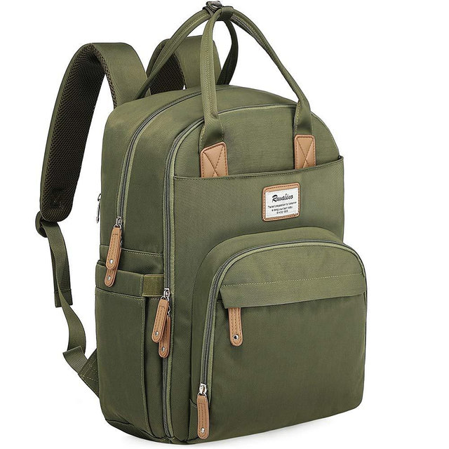 Diaper Bag Backpack, RUVALINO Multifunction Travel Back Pack Maternity Baby Changing Bags, Large Capacity, Waterproof and Stylish, Army Green