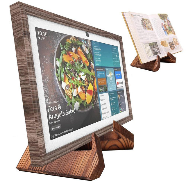Digital Photo Frame Decoration Frame and Monitor and Tablet Computer Solid Wooden Table Stand,Suitable for Cookbook Stand Holder Display. Digital Photo Frame Decoration Frame (Dark Wood Grain Color)