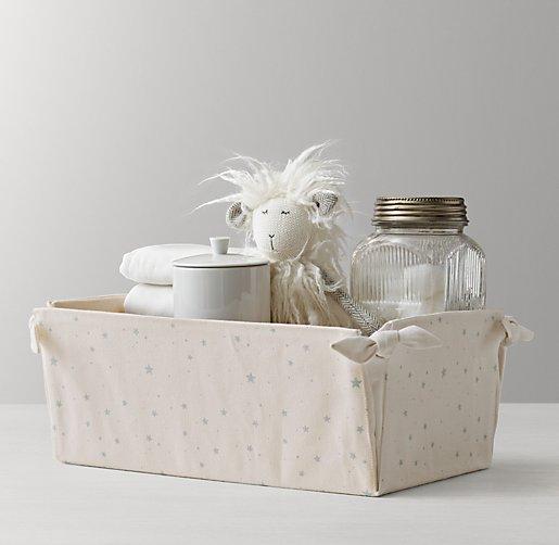 Nursery Canvas Storage Caddy - Blue Star
