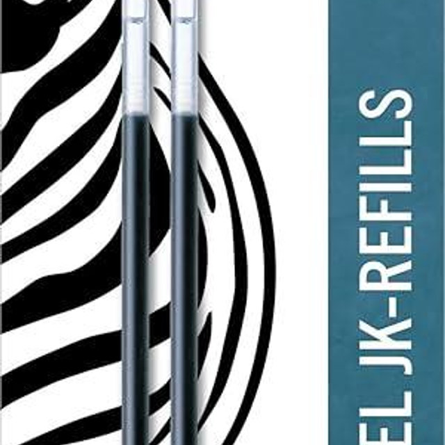 Zebra Pen STEEL, JK-Refill Gel Ink Refills, 0.5mm Fine Point, Black Ink, Fits STEEL G-402 Gel Pen, Smooth and Consistent Writing Performance, 2-Pack (88012)