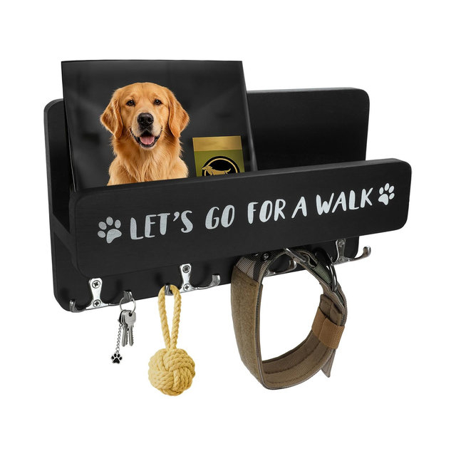 Unique Bargains Dog Leash Holder for Wall Black