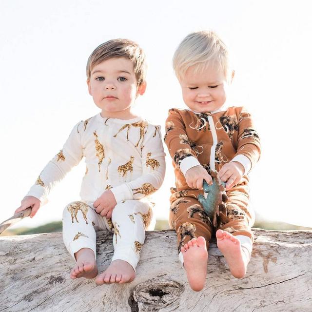 Water Lily Bamboo Zipper Pajama - 3-6 Months