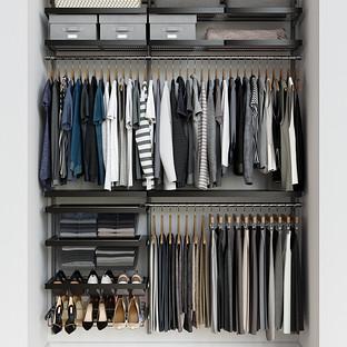 Elfa Décor 5' Platinum & Walnut Reach-In Closet