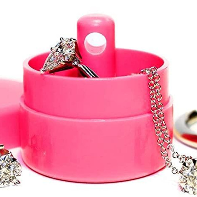 LION LATCH: As Seen on Shark Tank, Traveling Jewelry Holder Storage, Pill Box Keychain Container, Jewelry Box Case, SINGLE - Pink