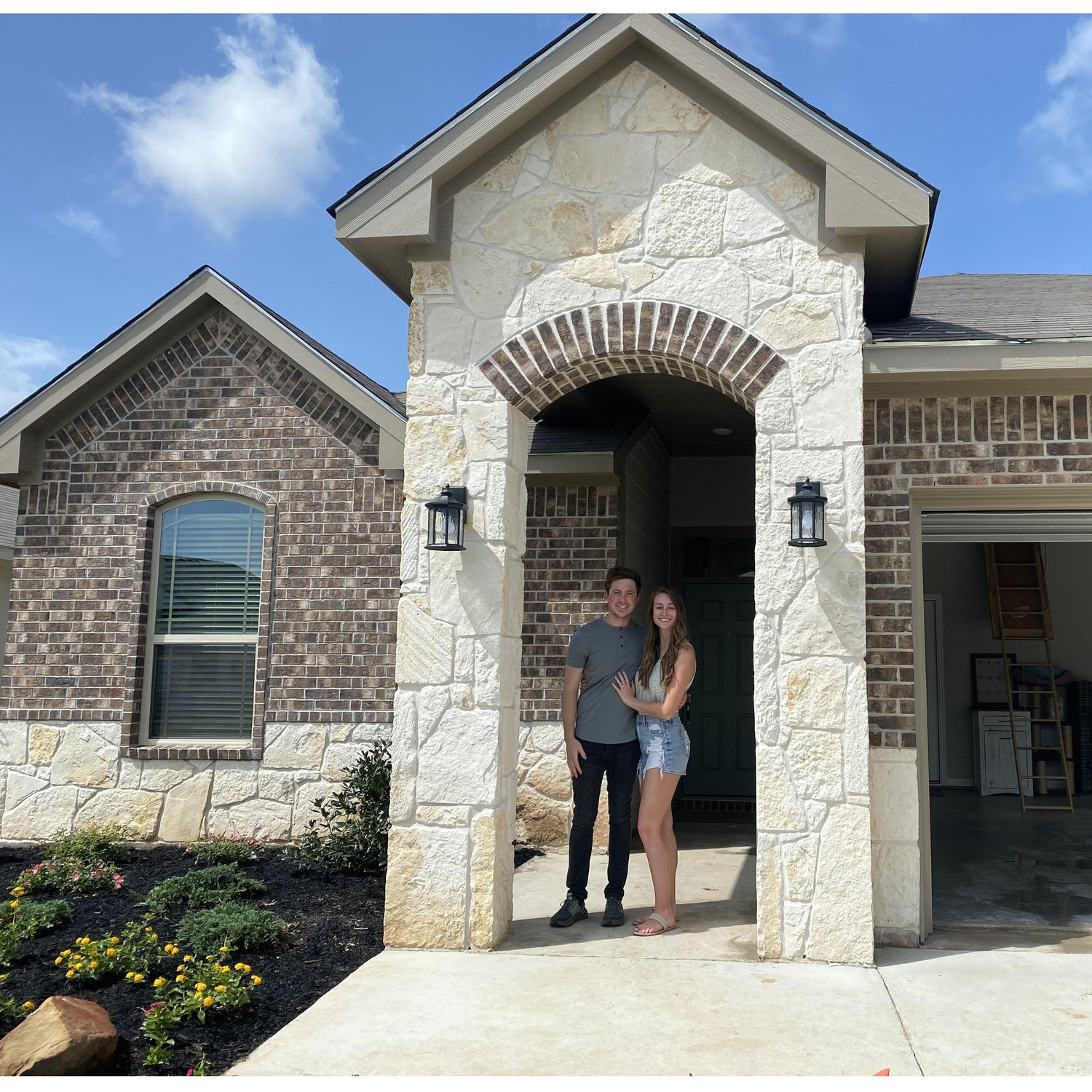 We took this photo right after we closed on our first house!