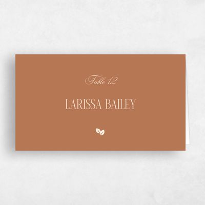 Tuscany, Brown Wedding Place Card - Lux Vegetarian
