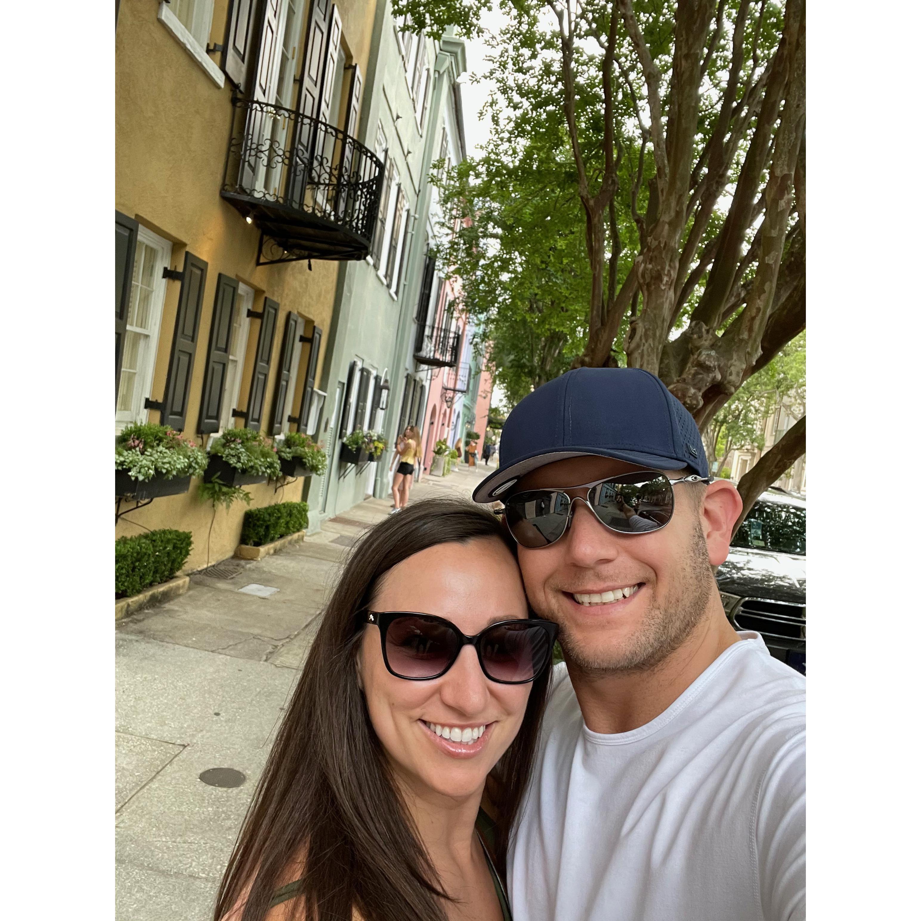 Rainbow row in Charleston, SC.