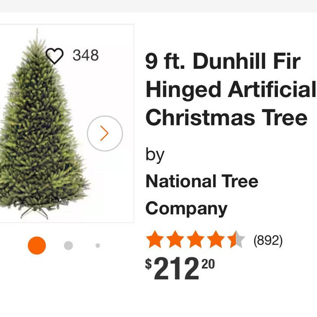 9 ft. Dunhill Fir Hinged Artificial Christmas Tree
