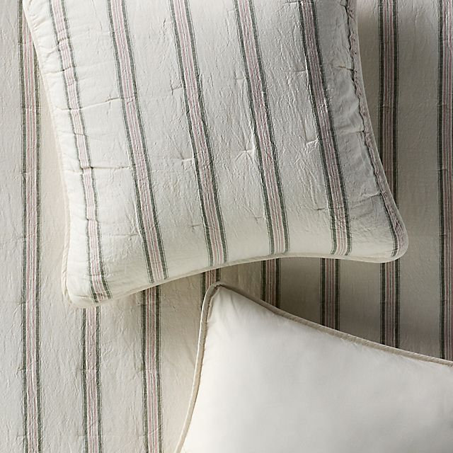 Linen Cotton Yarn Dyed Quilted Euro Sham