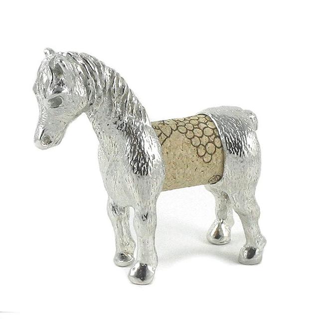 Horse Sculpture Displays Your Wine Cork - Gift Boxed with Story Card - Handcrafted Pewter Made in USA