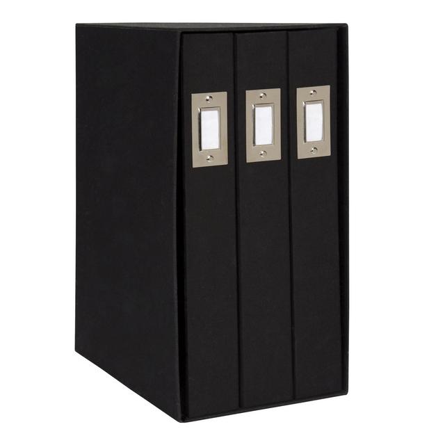 Set of 3 Cydney Fabric Photo Albums In Display Box Black - Designovation