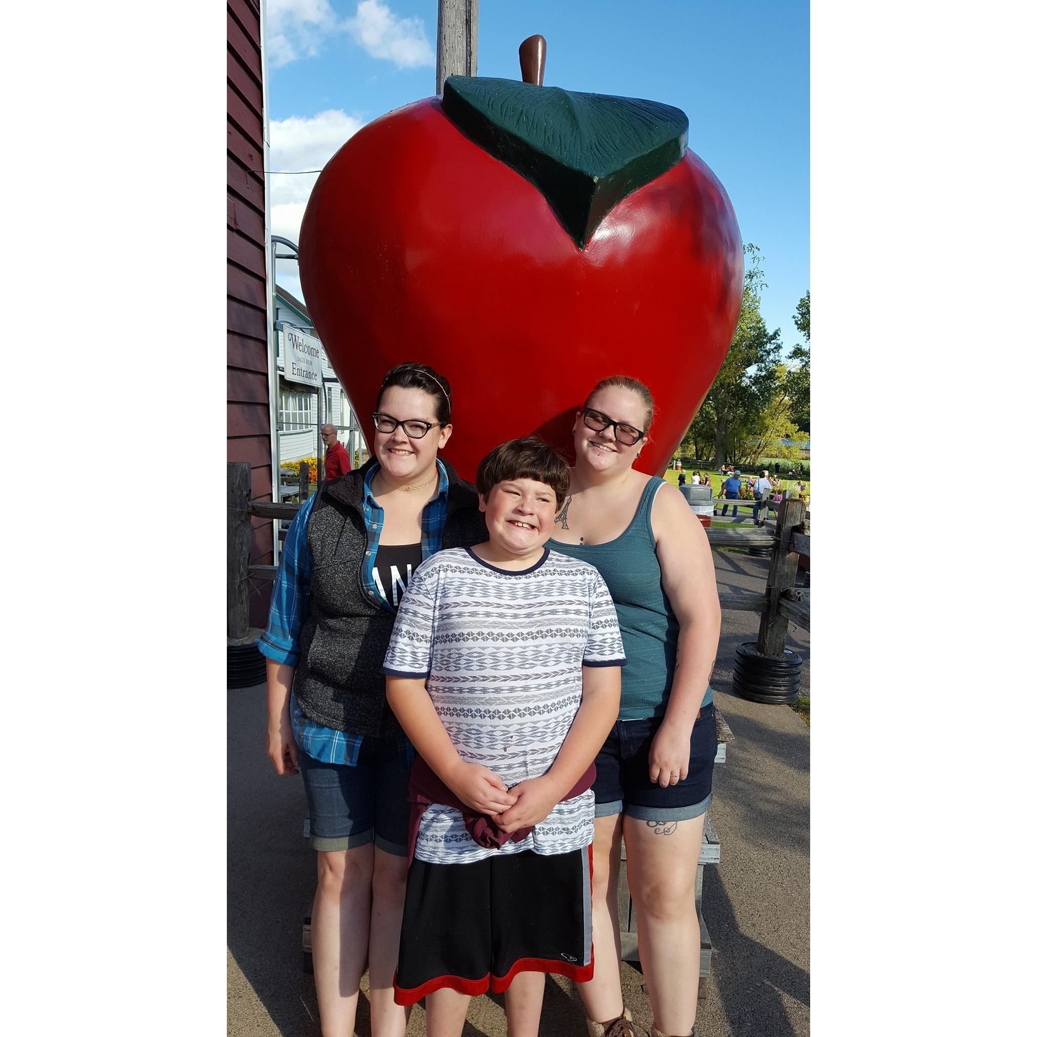Kendall's first trip to the apple orchard!