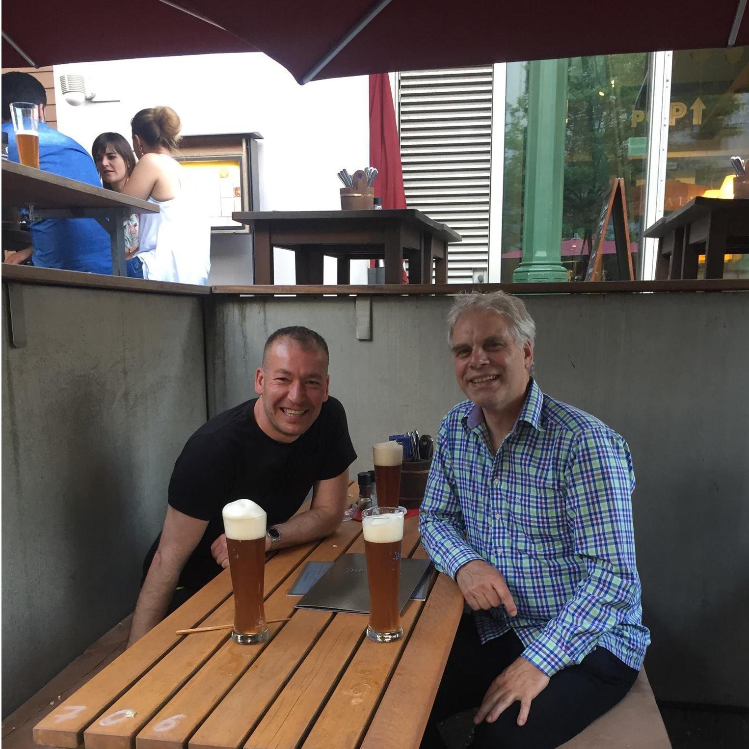 Munich, Germany: Having a beer with Mona's dad Guntram