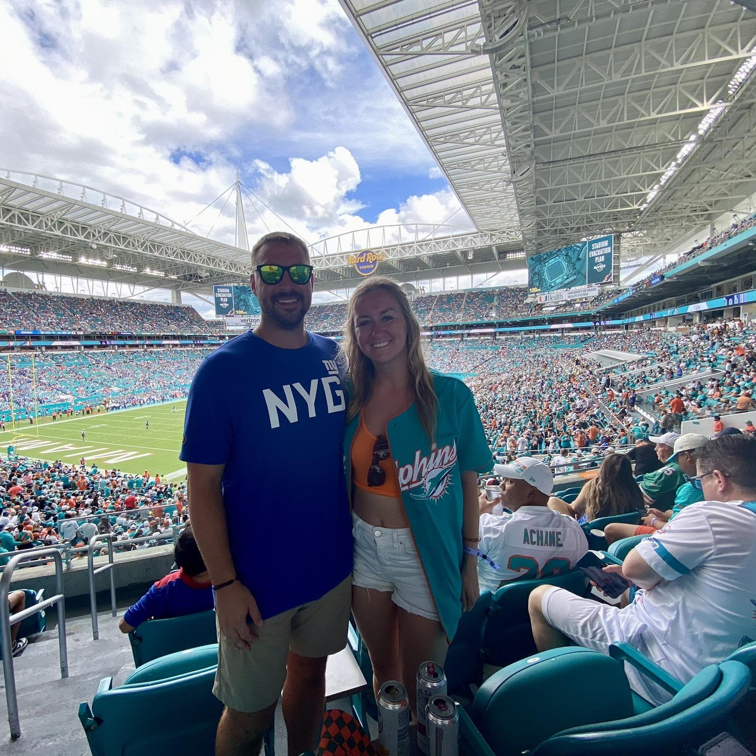 Our favorite teams- Giants vs Dolphins game in Miami!