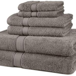 Pinzon Egyptian Cotton 6-Piece Towel Set, Gray