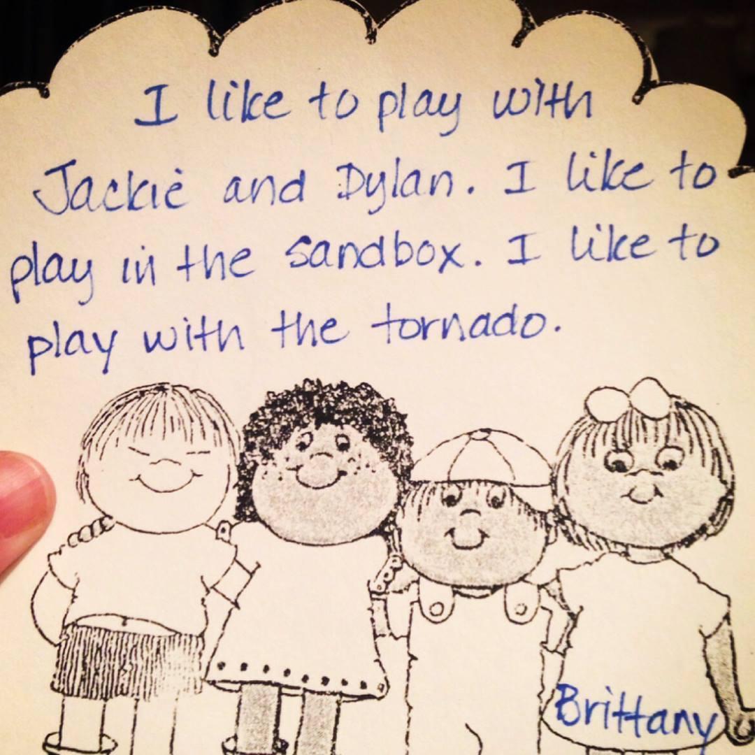 A dictated note from Brittany in Preschool