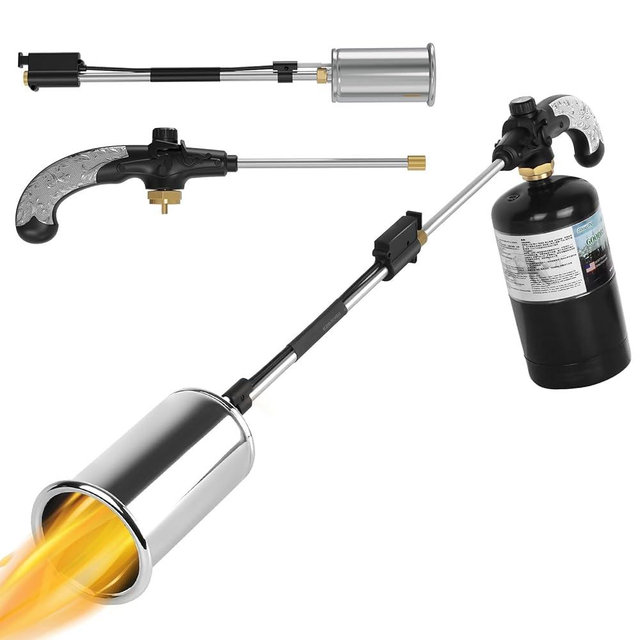 Sondiko Propane Torch Weed Burner, High Output 1,200,000 BTU Weed Torch Flamethrower, 30" Detachable Long Arm Heavy Duty Blow Torch with Flame Control For Garden, Wood, Ice, Snow, Stumps, Melting