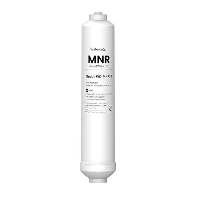 Waterdrop Remineralization Filter WD-MNR35, 1/4" Quick Connect Mineral Filter for Reverse Osmosis System, Restore Essential Minerals for RO System, RO Mineral, Under Sink Water Filtration