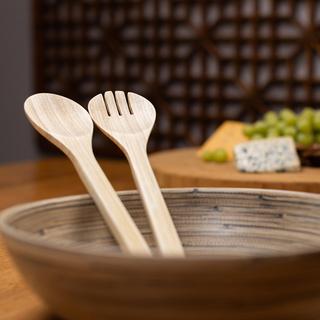 Lexa Bamboo Salad Servers Set