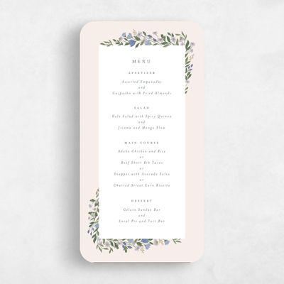 Blue Rounded Wedding Menu - Florentina