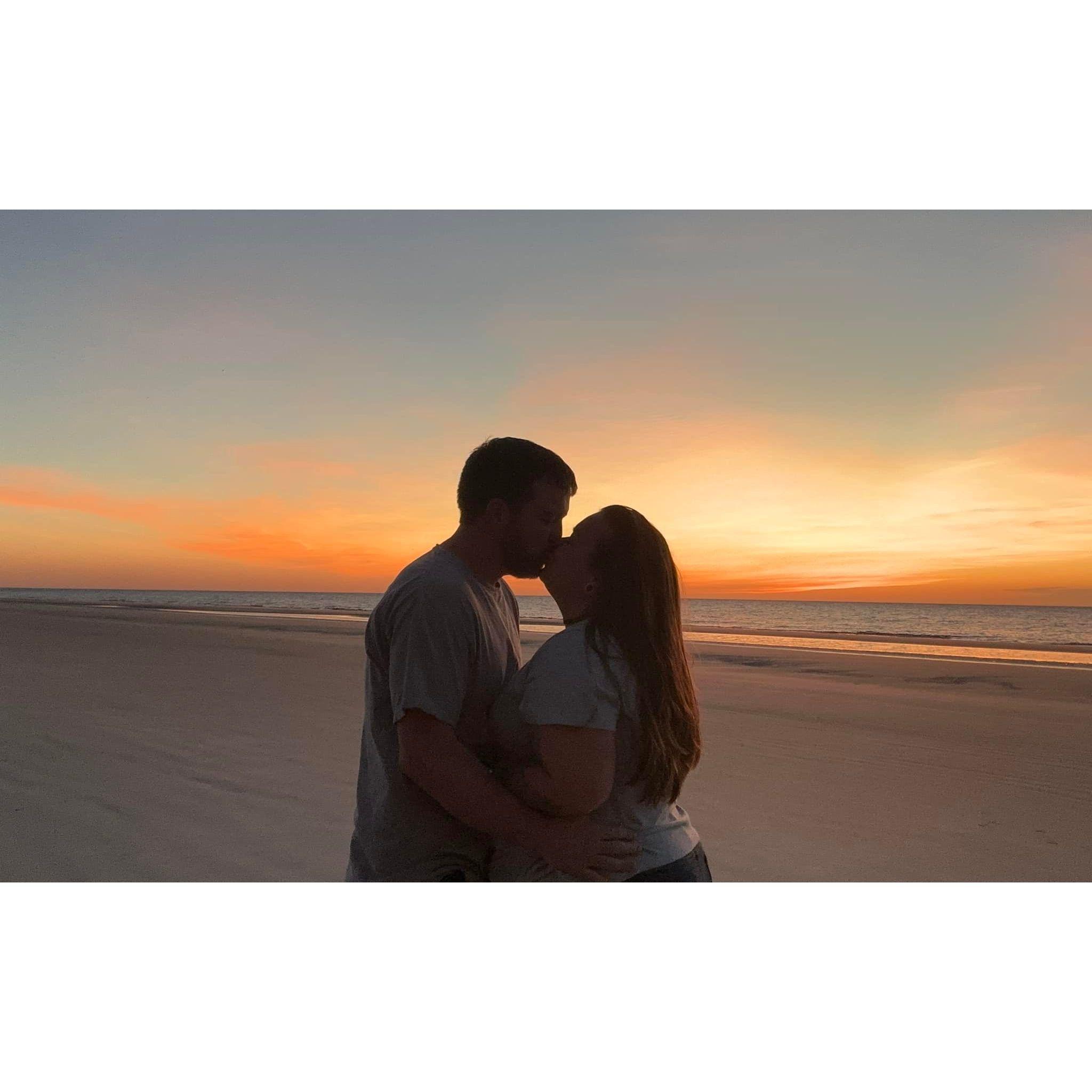 We got up so early to catch the sunrise on the beach of Jekyll Island. (Bride is NOT a morning person)