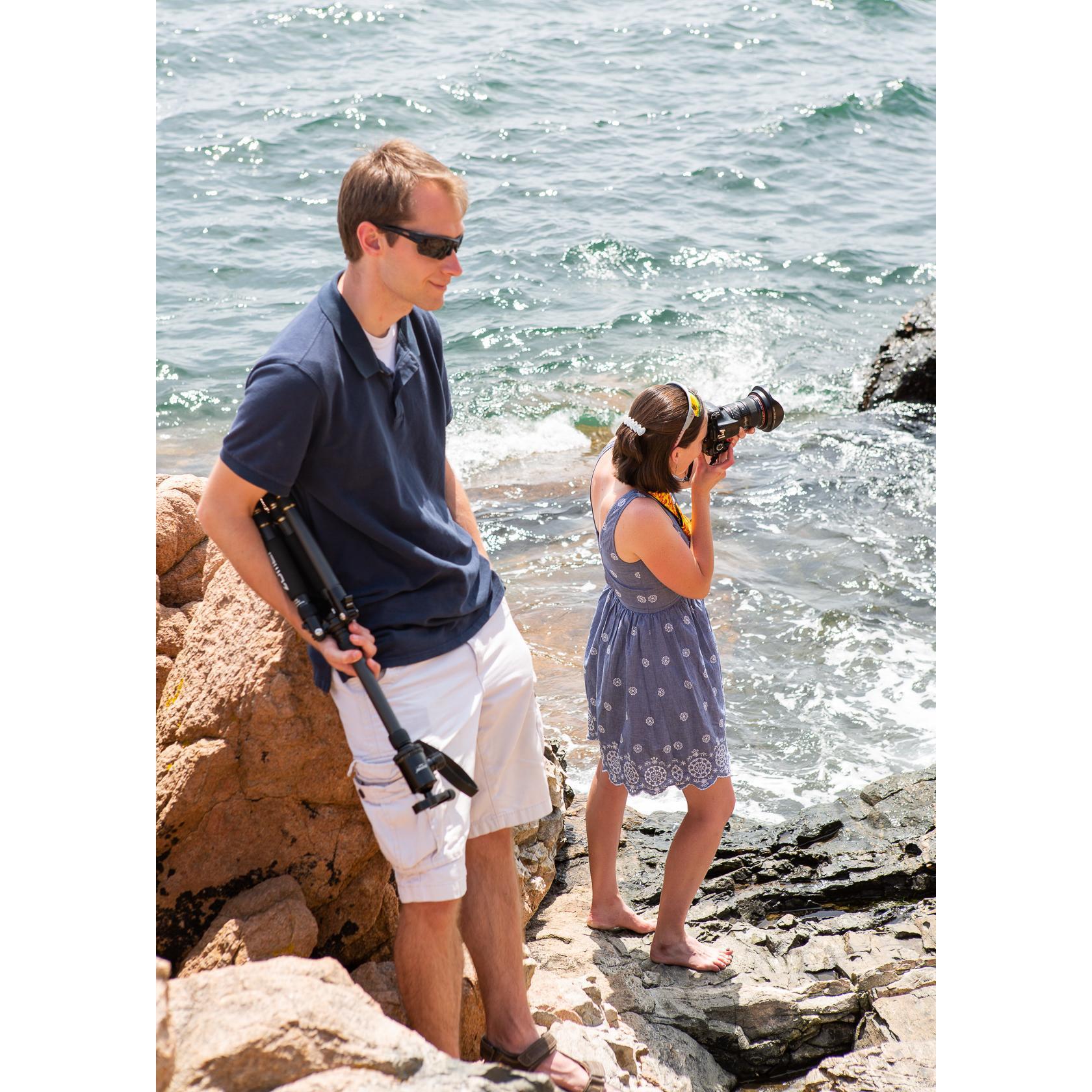 Katherine takes the pictures, Andy carries the gear.