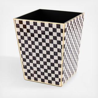 Courtly Check Glass Waste Bin