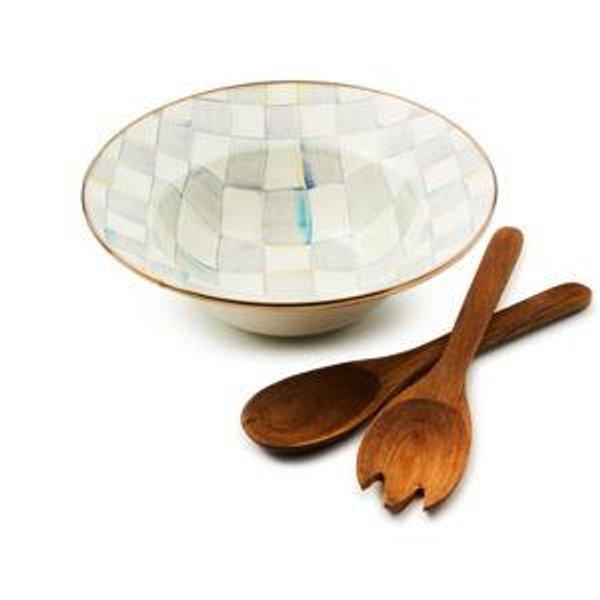 Sterling Check Salad Serving Set - sterling check color