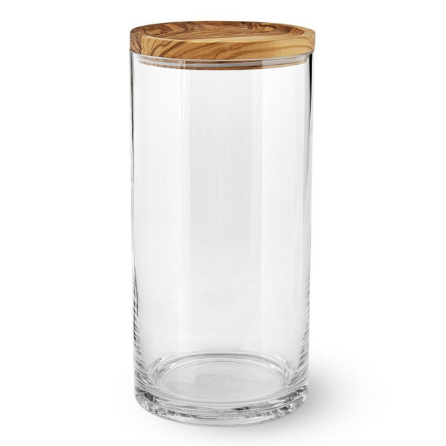 Olivewood & Glass Canister, Large