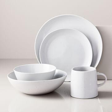 Set of 4 Dinner Plates - West Elm Richmond Speckled Bone Stoneware