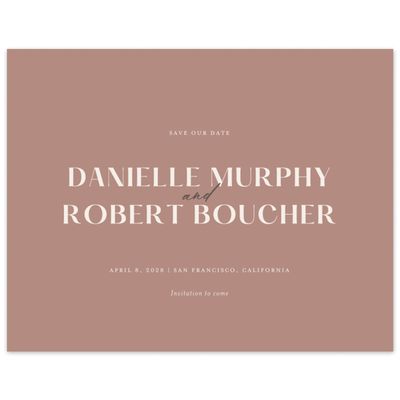 Café au Lait, Brown Wedding Digital Save the Date - Finneas Landscape