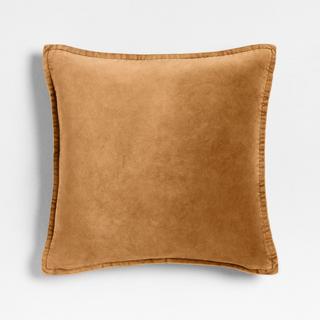 Relaxed Washed Organic Cotton Velvet Throw Pillow Cover
