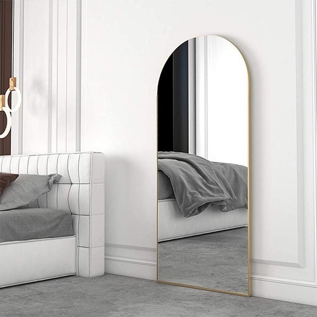 ACRO 65×22 Inch Arched Full Length Mirror Floor Mirror with Stand Full Body Mirror Wall Mounted Mirror for Bedroom Living Room (Gold, 65" x 22")