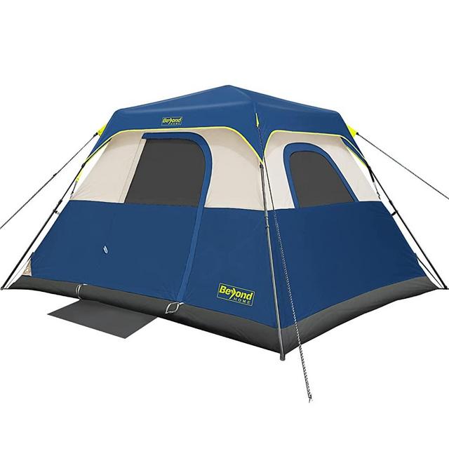 BeyondHOME Instant Cabin Tent, 6 Person Camping Tent Setup in 60 Seconds with Rainfly, Portable Waterproof & Windproof Tent 10'x9'x66'' with Carry Bag for Family Camping & Hiking, Upgraded Ventilation