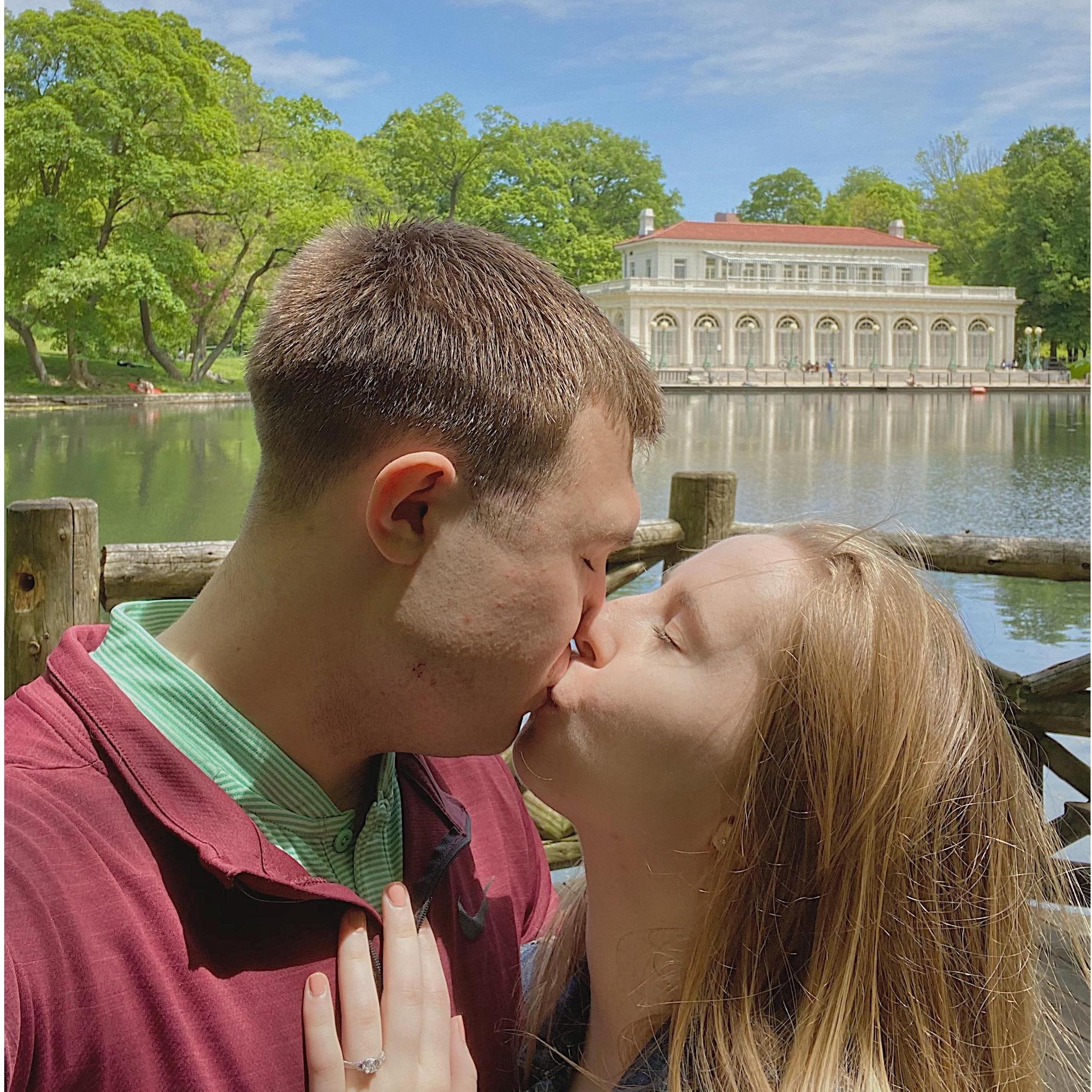 Right after we got engaged at Prospect Park!