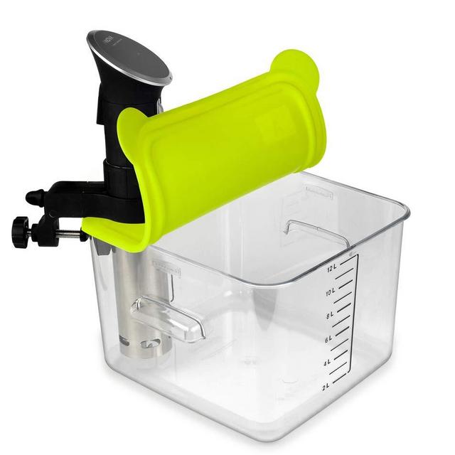 EVERIE Collapsible Silicone Lid Compatible with Anova Culinary Precision Cookers and Rubbermaid 12,18,22 Quart Sous Vide Container (Corner mount)